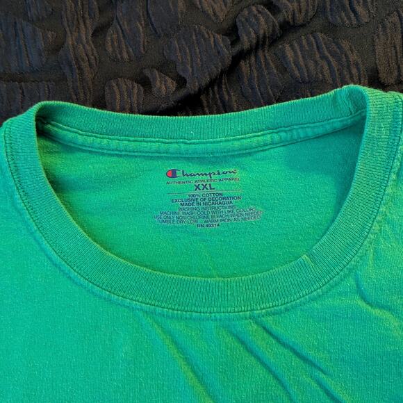 Champion Men's Graphic Cotton T-shirt Men Green XXL - Picture 4 of 4